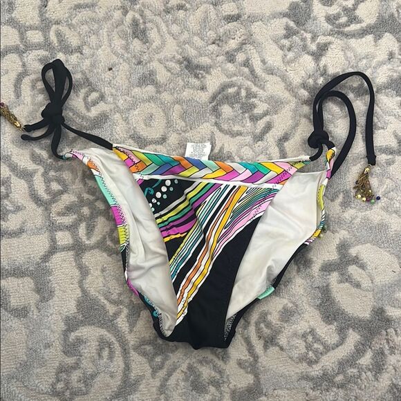 Trina Turk size 4 tropical Multicolor Striped Bikini Bottom - Picture 1 of 5